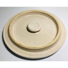 Large Stoneware Crock Lid Marked B With Inset Knob Antique ...