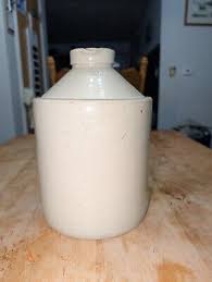 Primitive Stoneware Syrup Pouring Jug 1 Gallon Zinc Bristol ...
