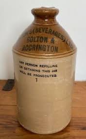 VINTAGE STANTON'S BEVERAGES STONEWARE FLAGON BOLTON & ACCRINGTON | eBay