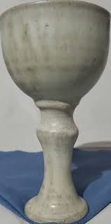 Handmade Hand Painted Clay Pottery Cup Goblet Chalice Drip ...