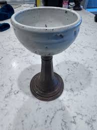 Signed Vtg JIM HANGER Stoneware Pottery Goblet Ceramic Multi ...