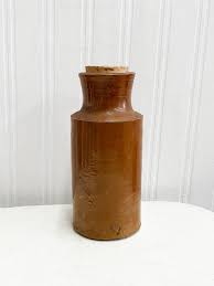 Antique Brown Stoneware Bottle With Cork Pottery Ink Pot - Etsy
