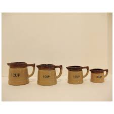 Vintage Glazed Stoneware Measuring Cups 1960-70s Good ...