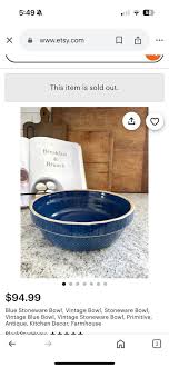 vintage cobalt blue stoneware bowl | eBay