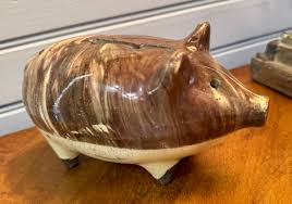 Vintage Stoneware Piggy Bank - Etsy