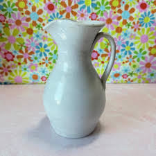 Vintage Salt Glaze Williamsburg Pottery Pitcher Cobalt Blue Flower Tall Stamped | eBay