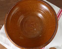 Vintage Glazed Terracotta Pottery Bowl: Rustic Antique ...