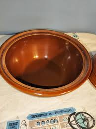 Vintage Maple Leaf Stoneware Brown Covered Casserole Dish | eBay