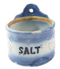 Antique Stoneware Salt Crock Cellar, Blue White Salt Glazed ...