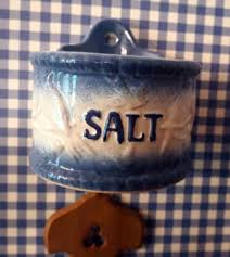 Antique Painted Ceramic Salt Cellar, And Delft Blue Onion Pattern Salt Cellar With Wood Lid - Mayo Auction & Realty