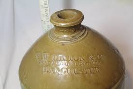 Very Large Vintage English Clay Jug - R.w.hilton & CO Wine + ...