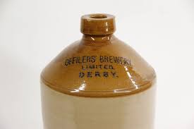 Antique Stoneware Jug - English Brewery Advertisement ...