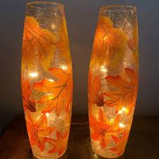 Pier 1 | Holiday | Pier Fall Leaf Light Up Plug In Lamp Set ...