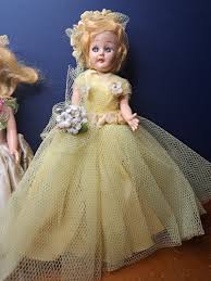 Vintage Hard Plastic Doll Dressed in Yellow, Pretty Doll in ...