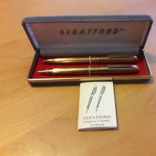 STRATFORD Vintage Gold Tone Pen and Pencil Set in Original ...