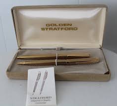Vintage Gold Stratford Ball Point Pen and Pencil Set in ...