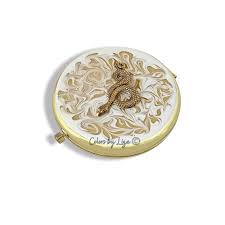 Serpent Compact Mirror: Hand-painted Enamel Art Deco ...