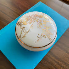 Vintage Cherub Gilt Gold Porcelain Footed Trinket Box ...