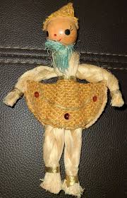 VINTAGE HANDMADE BRAIDS STRAW FIBER WOOD ELF ORNAMENT FIGURINE DOLL COLLECTABLE | eBay