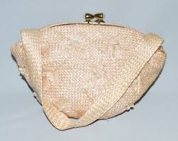 Vintage Bag - Bags by Josef, 1950s Straw/raffia Handbag With Shells, Pale Pink - Etsy