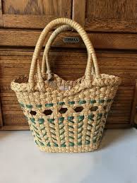 Vintage Straw Tote Bag Beach Bag Made In The People's Republic Of China | eBay