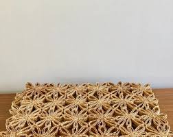 SET LARGE Natural Straw Mat | Vintage Neutral Floral Straw Placemat or Trivet | Vintage Trivet | Retro Wicker Trivets | 60s70s Home Decor - Etsy UK