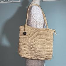 The Sak | Bags | Vintage The Sak Crochet Braided Double Handle Tote Shoulder Bag Tan Purse | Poshmark