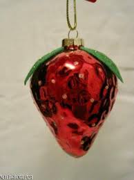 BLOWN GLASS RED STRAWBERRY CHRISTMAS ORNAMENT~SPARKLES~NWT | eBay