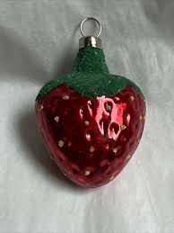 Vintage Glass Christmas Feather Tree Ornament Strawberry 2.25" Czech #DR | eBay