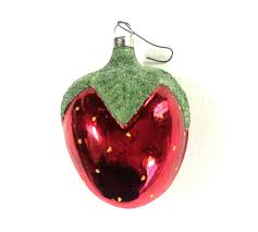 Vintage Czech Blown Glass Strawberry Sugared Christmas Ornament Mercury Glass | eBay