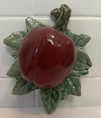 Vintage MCM McCoy Pottery APPLE Wall Pocket Vase 1950s | eBay Australia