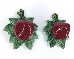 Pair of 1950s Mccoy Pottery Apple Wall Pockets - Mid-century Interior Home Decor Glazed Ceramic Fruit Sconce Vintage Farmhouse Decoration - Etsy UK