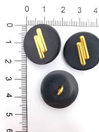 3 X Black Buttons With Gold Bar Detail 21mm Shank - Etsy