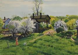 Lot - AIDEN LASSELL RIPLEY, (American, 1896-1969), APPLE BLOSSOMS, watercolor;, 14 1/2 x 20 inches