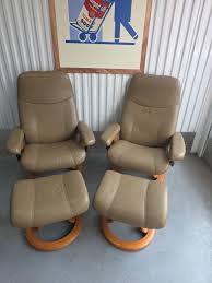 Ekornes Stressless Medium "Consul" Recliners And Ottomans | Ultrafabrics Brisa | eBay