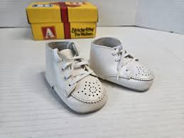 Vintage Stride Rite Pre Walkers Baby Shoes White Leather L1 ...