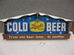 Vintage Strohs Cold Beer Sign, 1970s.