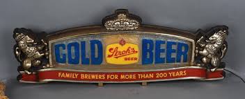 Stroh's Beer "cold Beer" Plastic Lighted Sign