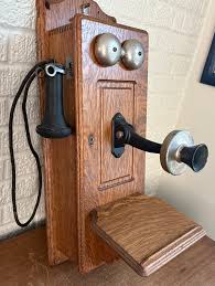 1930's Vintage Wall Phone Oak, Vintage | Chairish