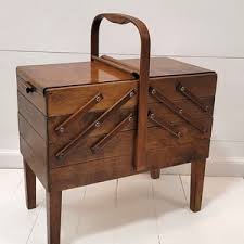 Vintage Strommen Bruk Hamar Norway Accordion Sewing Box - Farmhouse Cottage Sewing Room - Etsy