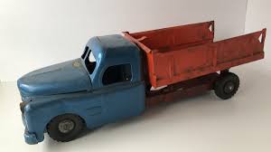 Structo Pressed Steel Blue Cab & Red Dump Truck Construction ...
