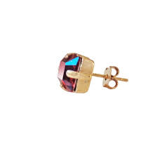 Swarovski Crystal 8mm Square Stud Earrings Scarlet Red ...