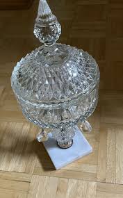 Vintage Etched Crystal and Brass Candy Dish/Nut Dish w/Lid ...