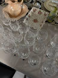 Vintage Stuart Crystal Stemware Set: 41-piece Floral Etched ...