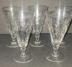 Jack By Seneca Glasses Crystal Etched Swirls Dots, Set Of 5, 6.5" Tall | eBay Australia