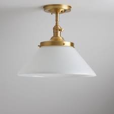Grand Opal Handblown Glass Cone Shade - Ceiling Light - Semi Flush Mount - Made in the USA - Etsy