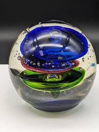 Large Art Glass Summerso Multi Color Unsigned Paperweight/ Objet D'Art | eBay