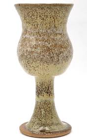 Studio Art Pottery Handmade Stoneware Wine Glass GOBLET Tulip Shape | eBay