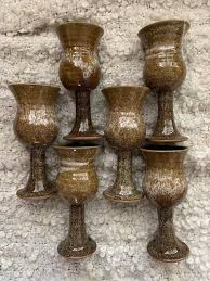 Vintage Pottery Goblets, Handmade Pottery, Stoneware, Pottery, Vintage Pottery, Drinkware, Ceramics, Handmade Ceramics, Goblets, Goblet - Etsy