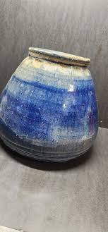 Artist Second Glazed Blue Handmade Studio Art Pottery Bowl / Vase Signed Pete | eBay